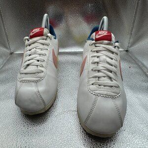 Size 7 Nike Cortez Low White Coral Stardust Womens Lace Up Sneakers 807471-114